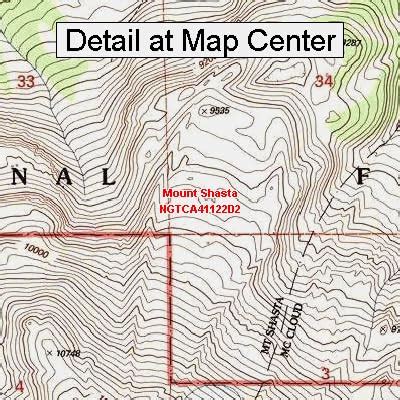 Amazon Usgs Topographic Quadrangle Map Mount Shasta California