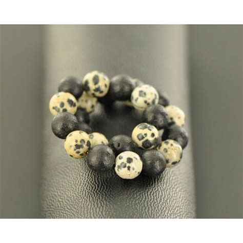 Bracelet Pierre Jaspe Dalmatien Et Lave Bracelets En Pierre Natur