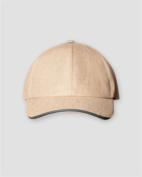 Light Brown Linen Twill Baseball Cap - Eton