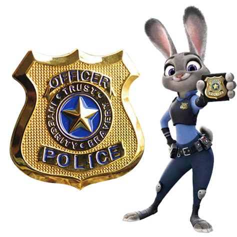 2016 New Movie Zootopia Officer Judy Hopps Cosplay Badge Police Badge ...