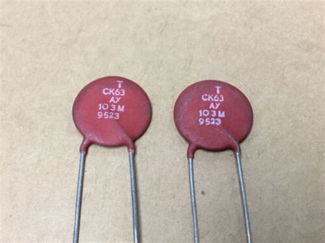 2 Pc Tusonix Ck63ay103m Ceramic Disc Capacitors 01uf 1kv 20 Ebay