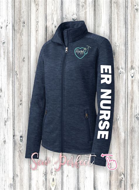 Personalized Er Nurse Rn Jacket Heart Design Lpn Nurse Rn Etsy