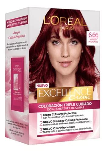 Kit Tinte L Oréal Paris Excellence Coloración permanente tono 6 66