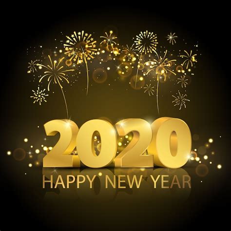 Feliz año nuevo 2020 fondo Vector Premium