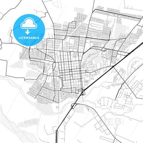 Vector PDF map of Curico, Chile - HEBSTREITS