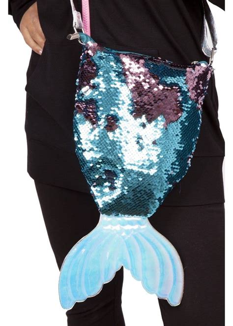 Jawbreaker Mermaid Dreams Sequin Shoulder Bag Blue And Pink Reversible Sequin Bag With 3d