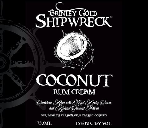 Brinley Gold Shipwreck Coconut Rum Cream 750ml Yankee Spirits