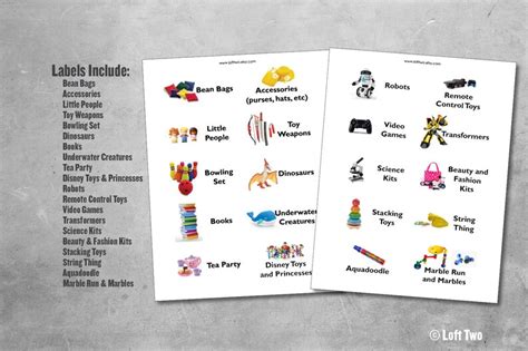 Toy Room Labels / Toy Organization / Stickers / Toy Bin Labels - Etsy