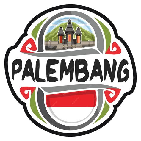 Premium Vector | Palembang Indonesia Flag Travel Souvenir Sticker ...