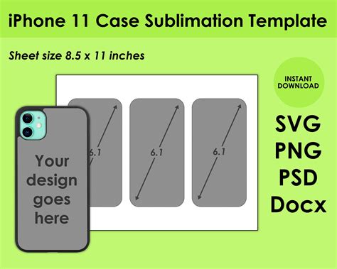 Iphone Case Template For Sublimation X Sheet Svg Etsy