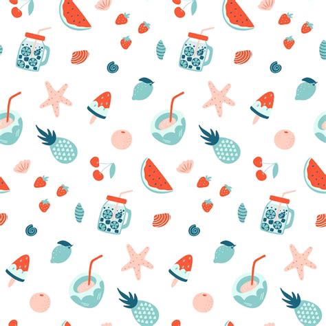 Premium Vector Summer Seamless Pattern