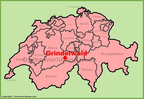 Grindelwald location on the Switzerland map - Ontheworldmap.com