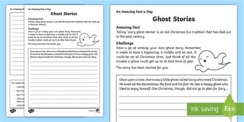 Ghost Stories Writing Worksheet Worksheet Twinkl