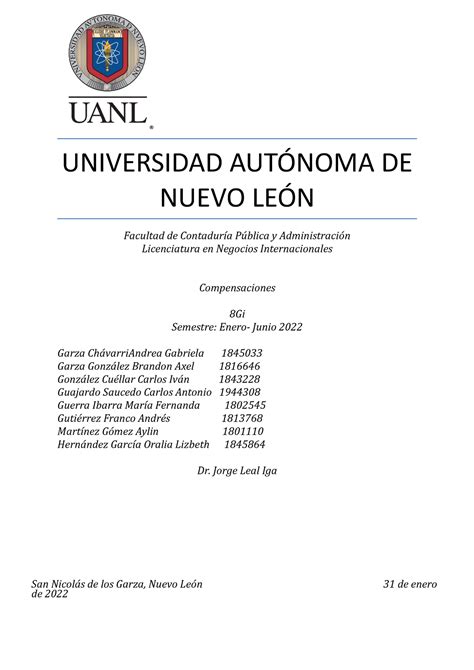 Evidencia 1 Facpya LNI UNIVERSIDAD AUTÓNOMA DE NUEVO LEÓN Facultad de