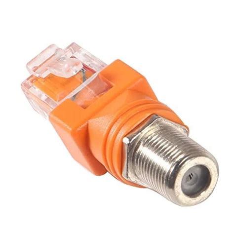 F Female To Rj45 Male Coaxial Coax Barrel Coupler Adapter Rj45 To Rf Connector Ebay