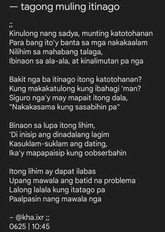 Tula At Tala Ideas Tagalog Love Quotes Filipino Poems About Love