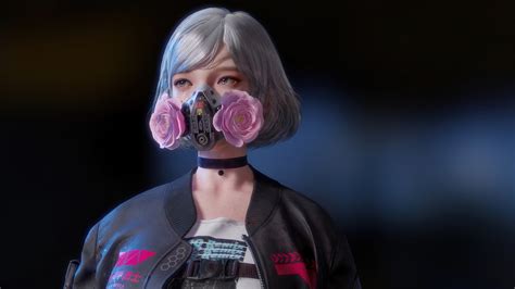 Cyberpunk Girl Gas Mask Flower 4k Hd Wallpaper Rare Gallery