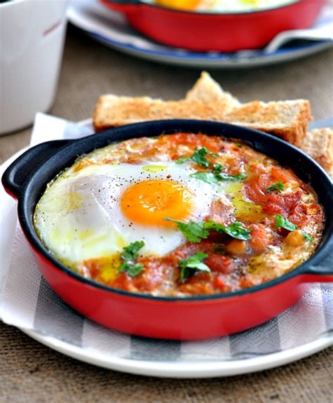 Baked Eggs with Spicy Beans - Fuss Free Cooking