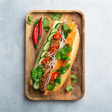 Premium Photo | Banh mi vietnamese sandwich