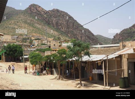 Small Town In Rural Tigray Ethiopia On The Border With Eritrea Stock