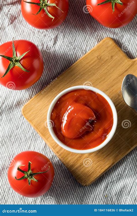 Sweet Organic Red Tomato Ketchup Stock Photo Image Of Food Flavoring