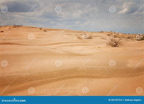 Desert Under A Blue Sky With Clouds Stock Photo Image Of Sand