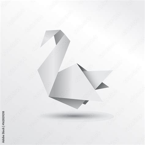 Origami swan Stock Vector | Adobe Stock