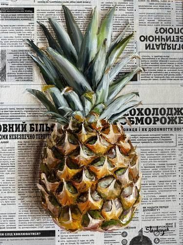 Juli Stankevych Artworks Saatchi Art Newspaper Painting Fruit