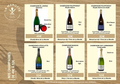 Carte Des Champagnes La Marotte