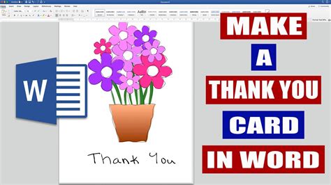 How To Make A Thank You Card In Word Microsoft Word Tutorials Youtube