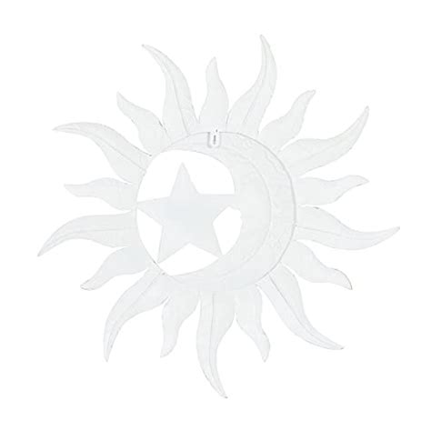 Deco Metal Sun And Moon Indoor Outdoor Wall Decor With Abstract