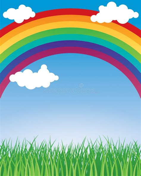 Regenboog Wolk En Zon Vector Illustratie Illustration Of Helder