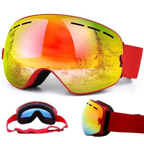 Ski Goggles Double Layers Windproof Skiing Glasses Anti Fog Uv400