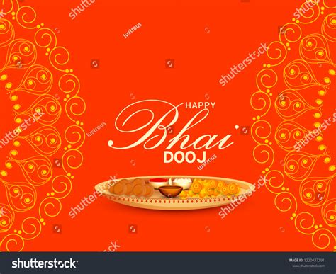 Happy Bhai Dooj Indian Festival Greeting Card Royalty Free Stock