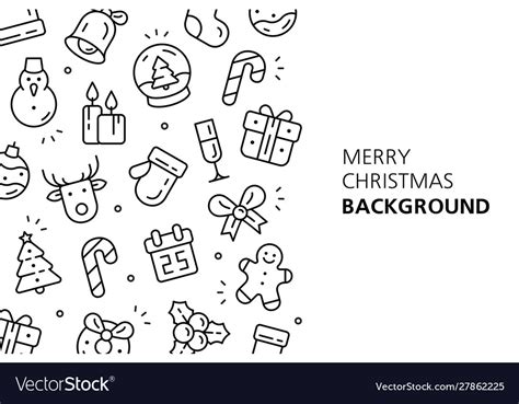 Christmas icons background Royalty Free Vector Image