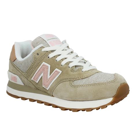 New Balance 574 Velours Toile Femme Beige Fanny Chaussures