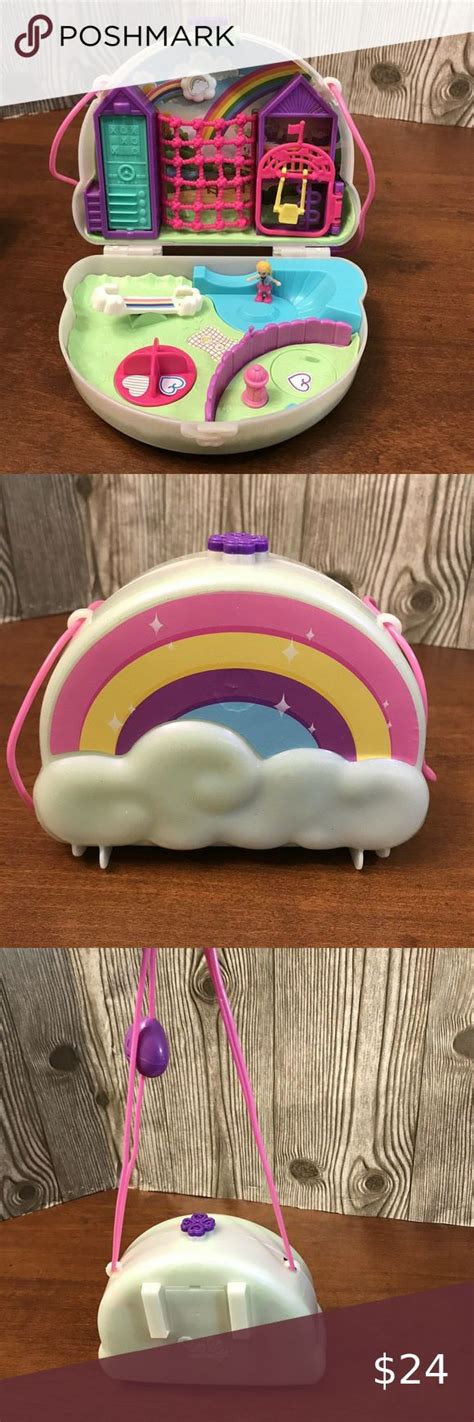 Polly Pocket Rainbow Dream Wearable Purse Compact Doll Toy Playset