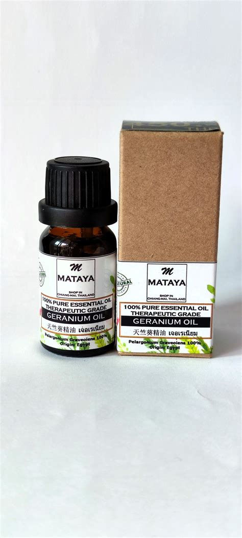 Geranium Essential Oil 100 Pure น้ำมันหอมระเหยเจอราเนียม Mataya Shop