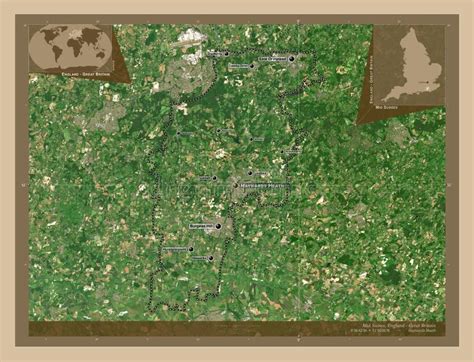 Mid Sussex England Great Britain Low Res Satellite Labelled Stock