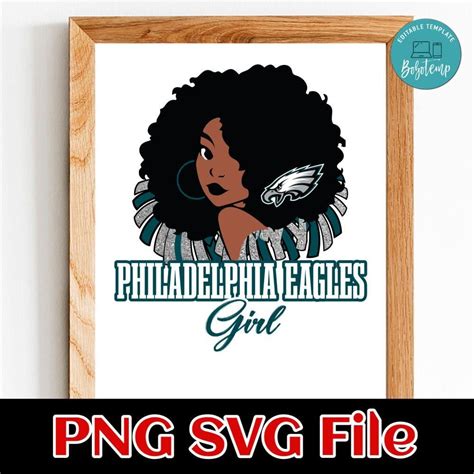 Philadelphia Eagles Girl Png Svg File Template Bobotemp