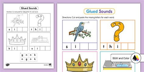 Glued Sounds Cut And Paste Activity Worksheet Twinkl