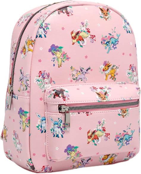 Amazon Hot Topic Pokemon Eeveelution Flowers Mini Backpack PINK Casual Daypacks