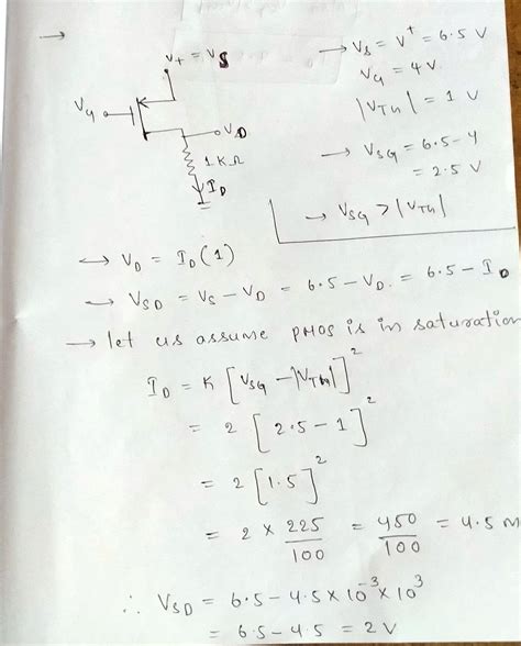 Solved Answer The Questions Below The Pmos Transistor In The Circuit Course Hero