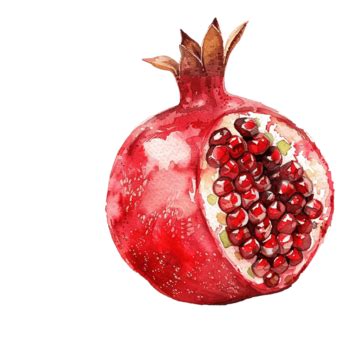 Watercolor Pomegranate Pomegranate Fruit Watercolor Style PNG