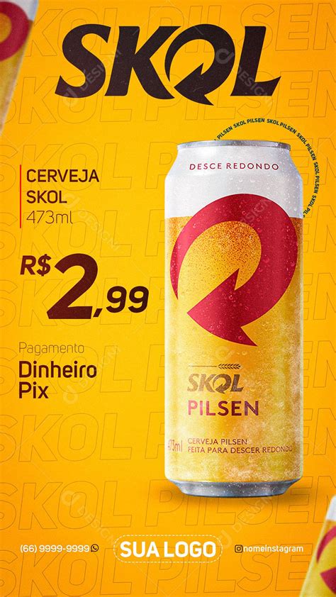 Cerveja Skol Promoção Caixa Social Media Psd Editável [download] Designi