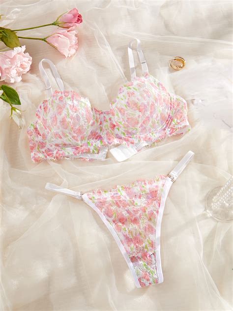 Viomisha Conjunto Lingerie Sexy Para Mulheres Calcinha Rosa