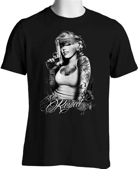 Fashion Shirts Short O Neck Compression Mens Marilyn Gangsta Hip Hop T