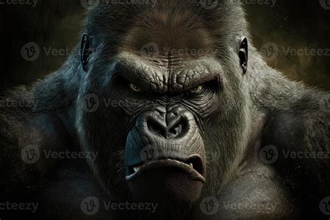 Angry Gorilla Face. 22877653 Stock Photo at Vecteezy