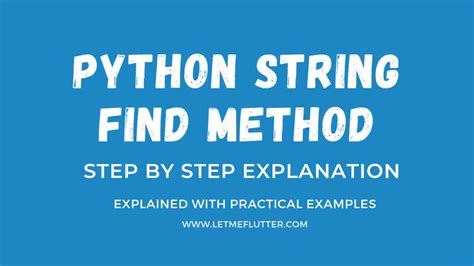 How To Use Python String Find Method Easy Python Code Guide