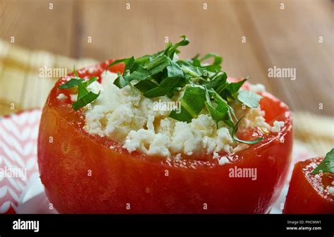 Greek Stuffed Tomatoes Stock Photo - Alamy